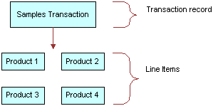 Transaction Record and Line Item Relationship: This imsage is described in the surrounding text.