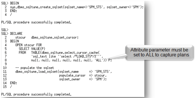 Code sample for DBMS_SQLTUNE.