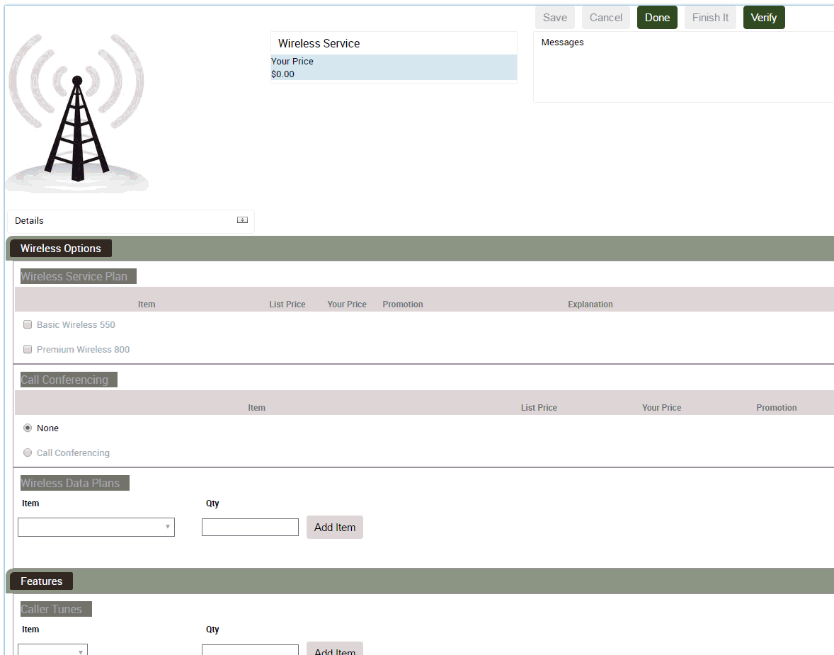 This figure displays how the group items are displayed in Single Page Product theme and is described in the surrounding text.