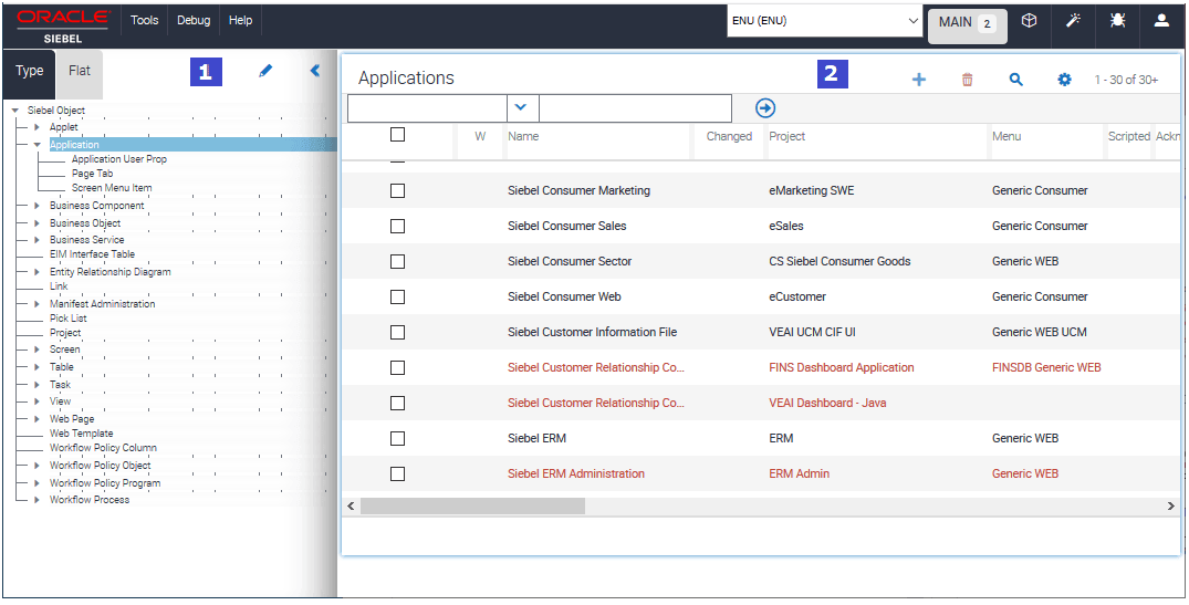 Object Explorer and Object List Editor - Web Tools: This image is described in the surrounding text.