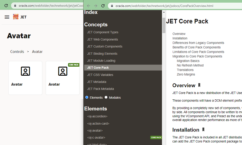Core PackのJETクックブックおよびAPIドキュメント・エントリ Core PackのJETクックブックおよびAPIドキュメント・エントリ