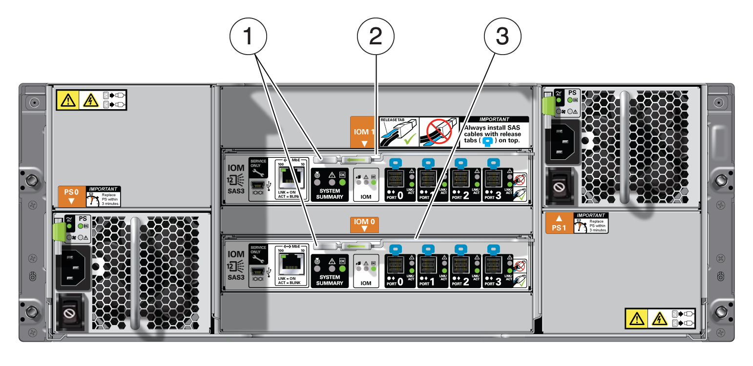 g5499a-de3-24c_storage_shelf_iom_callouts.jpgの説明は以下のとおりです