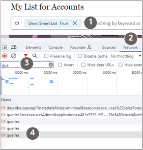 テキストで説明されている項目が強調表示されたChromeの「検査」ページの一部のスクリーンショット。
