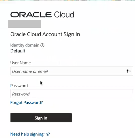 Oracle Cloudアカウントのサインインの詳細 Oracle Cloudアカウントのサインインの詳細