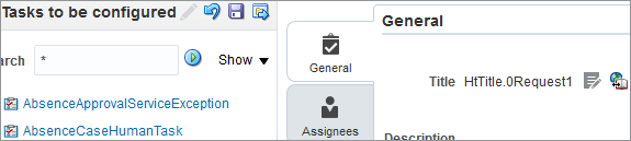 「タイトル」フィールドおよび「タイトル」アイコンがある「一般」サブタブ