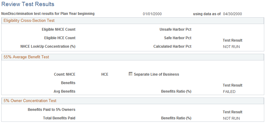 Review Test Results page for 129