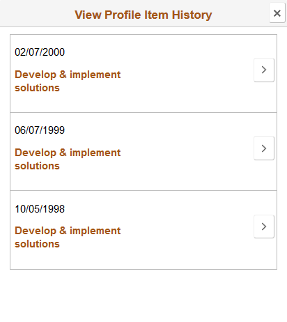 (Smartphone) View Profile Item History page