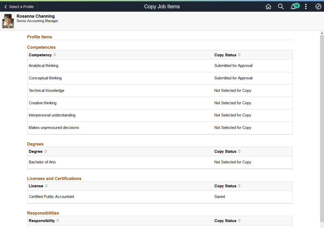 Copy Job Items page in display only mode after submitting items for copy