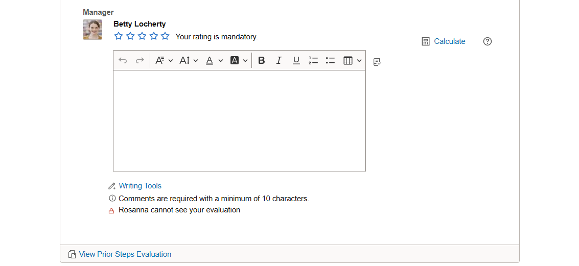 Performance Document Item page (5 of 5)