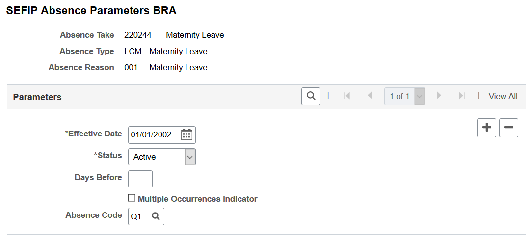 SEFIP Absence Parameters BRA page