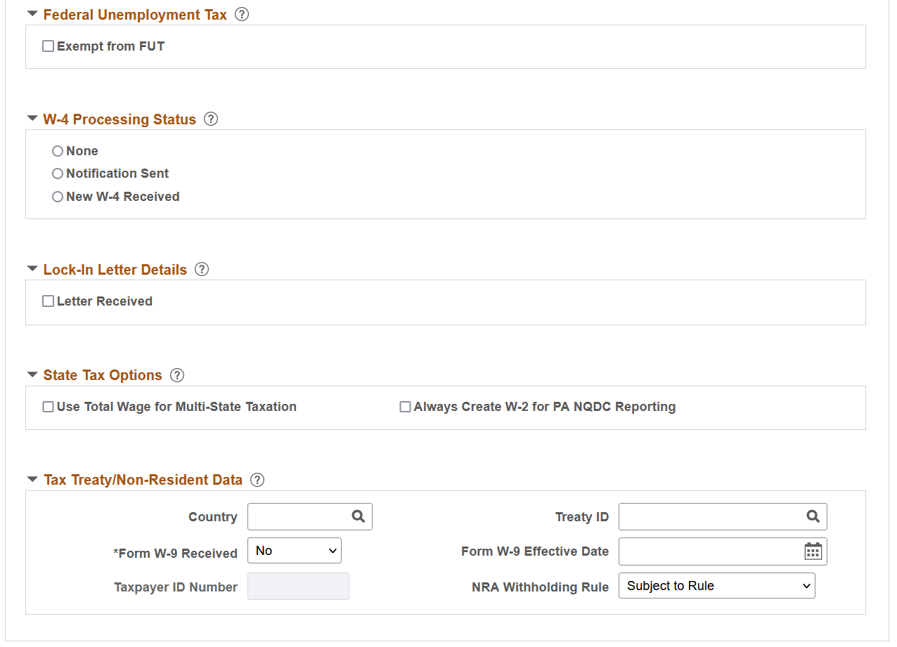Federal Tax Data page (2 of 2)
