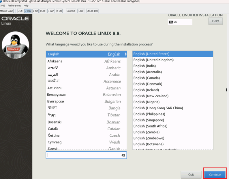 Selection of Language