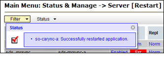 Successfully restarted application