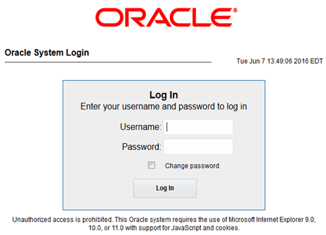Oracle System Log in