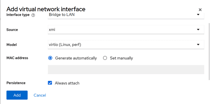 Add Virtual Network Interface