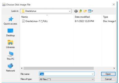 Browse Oracle Linux 8.x file