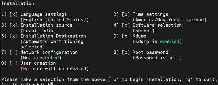 Begin Installation