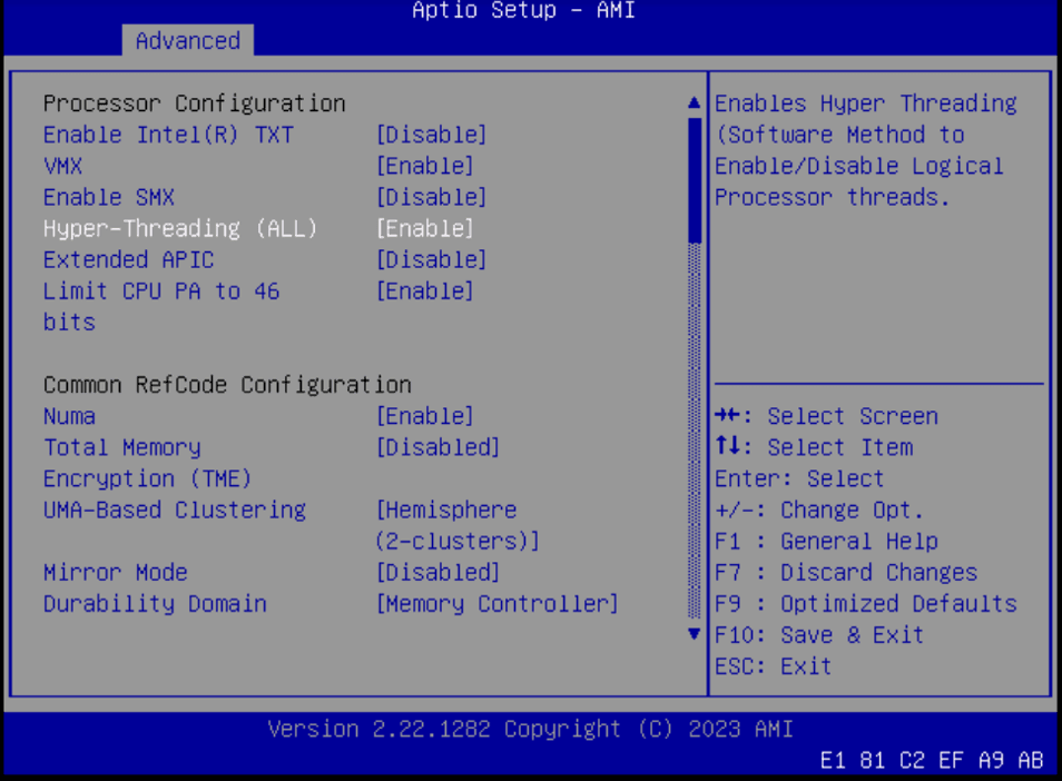 Intel socket configuration
