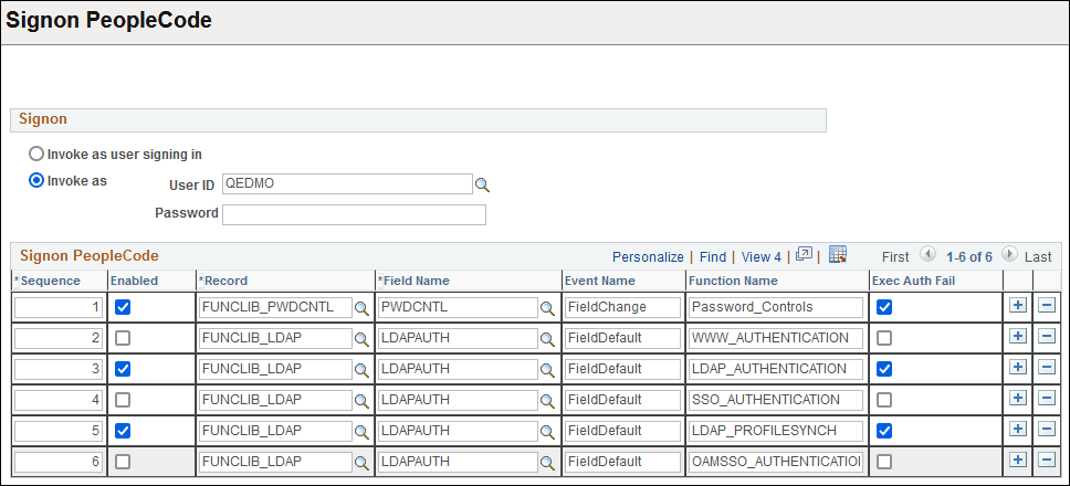 Signon PeopleCode page