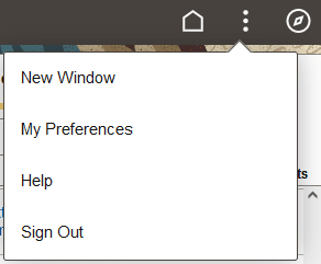 Actions Menu - Homepage