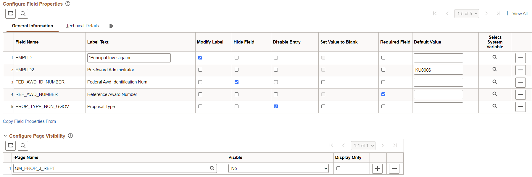 Page Configuration - Standard (2 of 2)