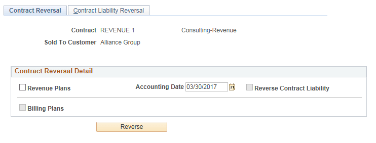 Contract Reversal page