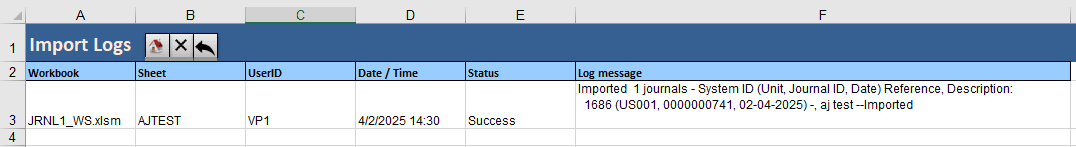 Import Log