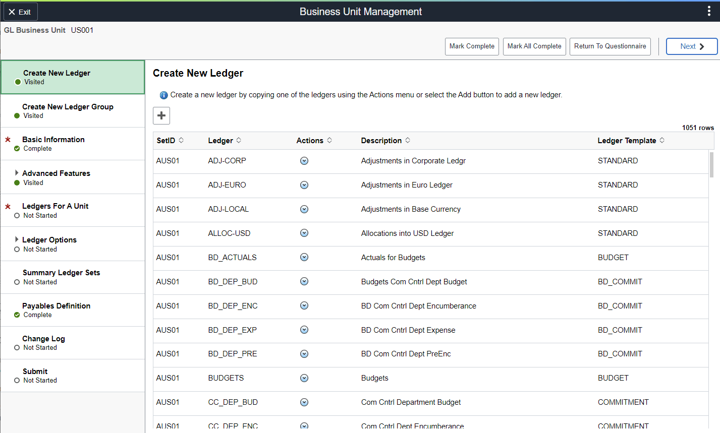 Create New Ledger