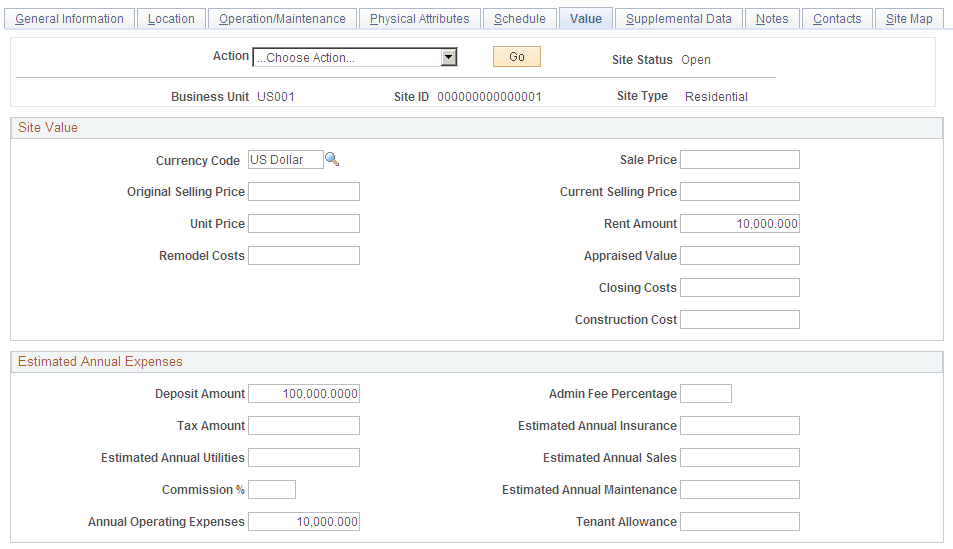 Value page