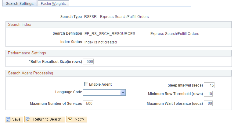 SES Setting Page
