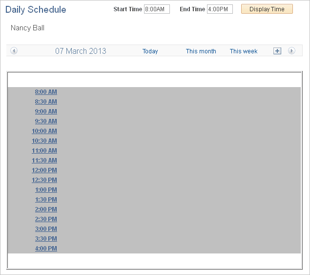 Daily Schedule page