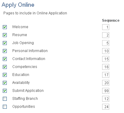 Apply Online page
