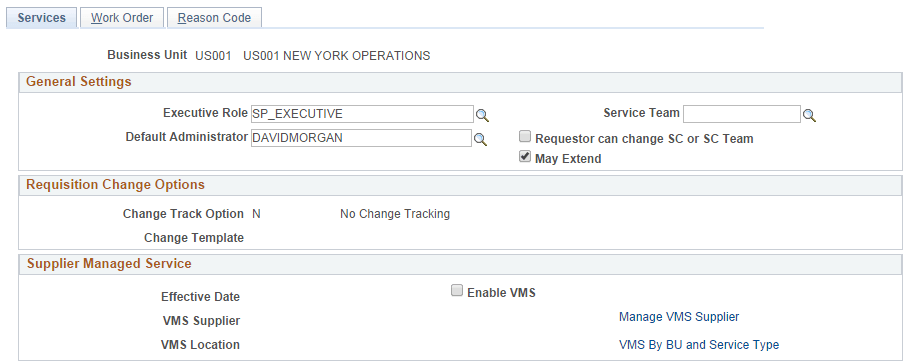 Services page