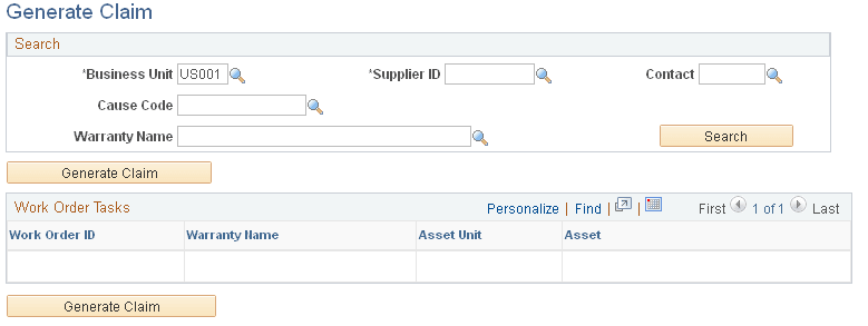 Generate Claim page