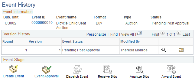 Event History page
