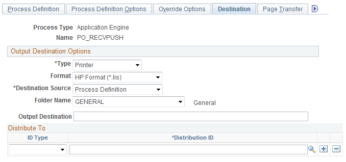 Processes page