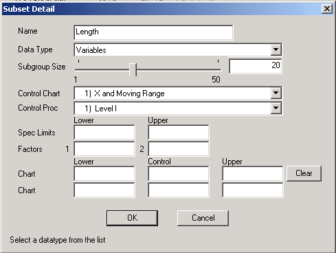 Subset Detail panel