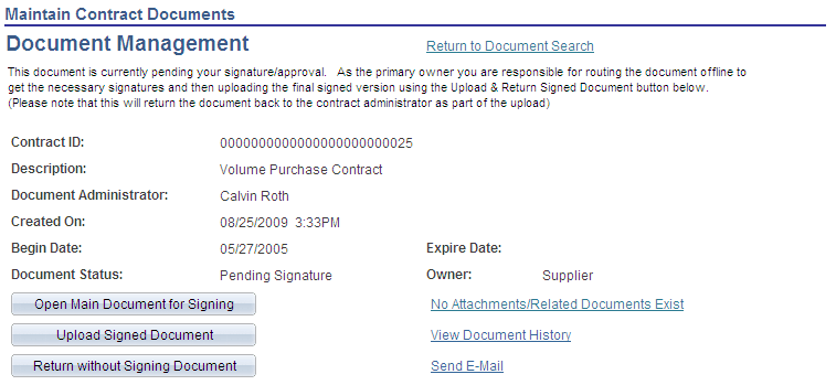 Document Management page