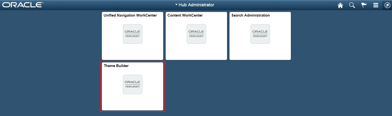 Hub Administrator landing page