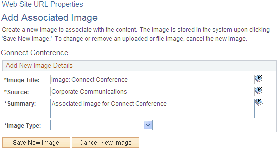 Add Associated Image page
