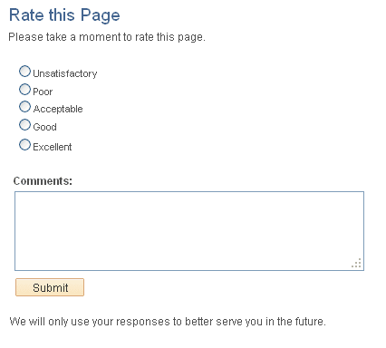 Content ratings survey page