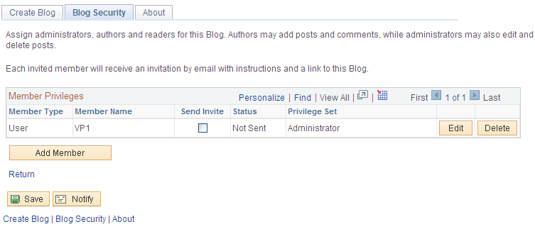 Blog Security page