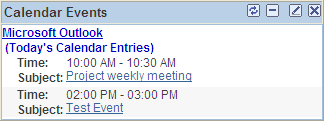 Calendar Events pagelet