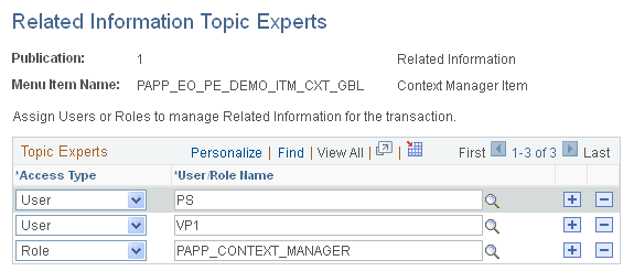 Related Information Topic Experts page