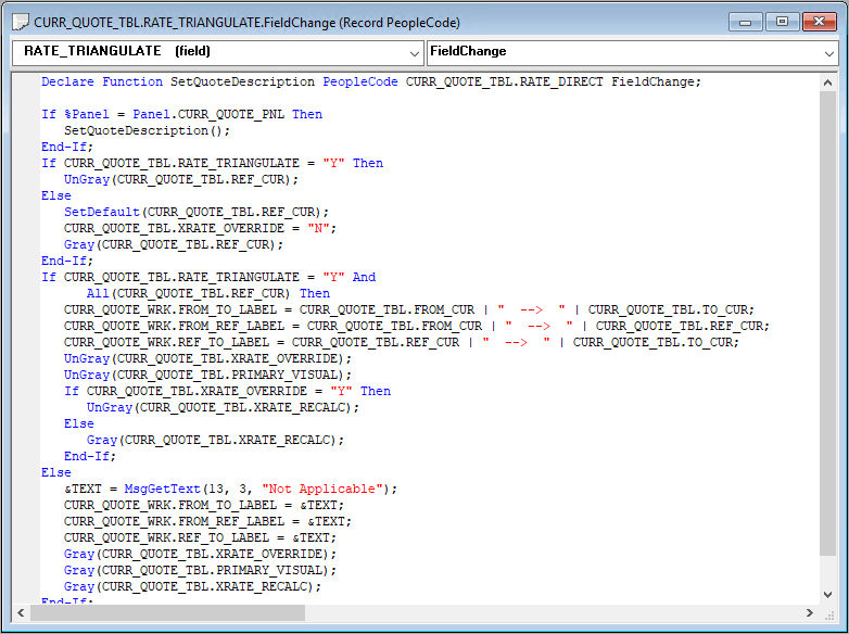 Editing PeopleCode