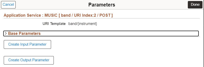 Add input or output parameters
