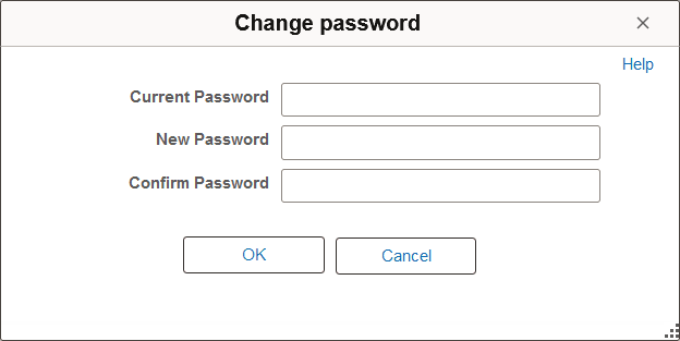 Change password page accessed from the General Profile Information page.