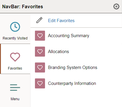 NavBar: Favorites