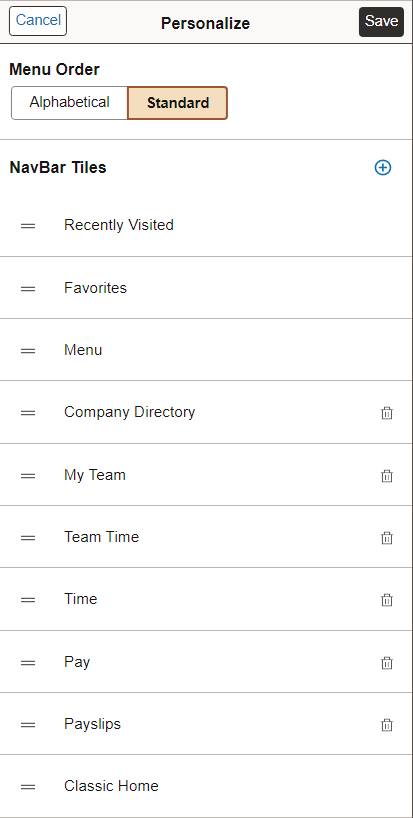 Personalize NavBar window