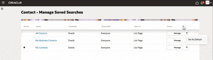 保存済検索の管理